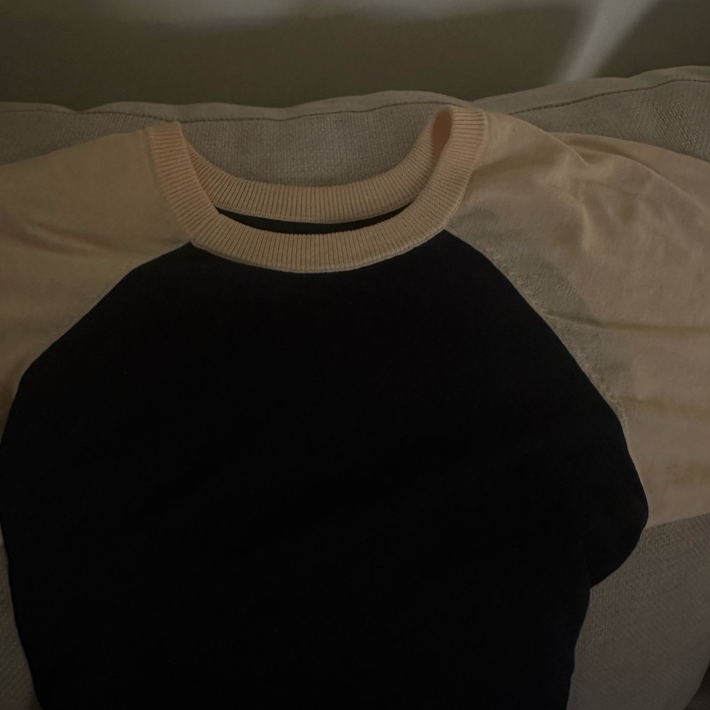 Orseund iris off season raglan top ivory navy XS - Picture 3 of 7